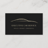 Executive Car Service QR Code Black & Gold Visitenkarte (Vorderseite)