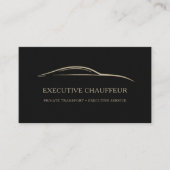 Executive Chauffeur QR Code Black & Gold Visitenkarte (Vorderseite)