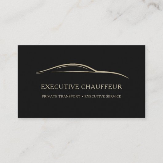 Executive Chauffeur QR Code Black & Gold Visitenkarte (Vorderseite)