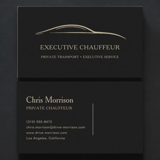 Executive Chauffeur Schwarz & Gold Visitenkarte