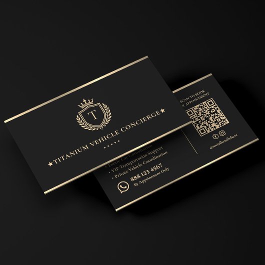 Executive-Chauffeur-Transport-Concierge Schwarz Visitenkarte