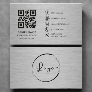 Executive Coach Metall QR Code Visitenkarte