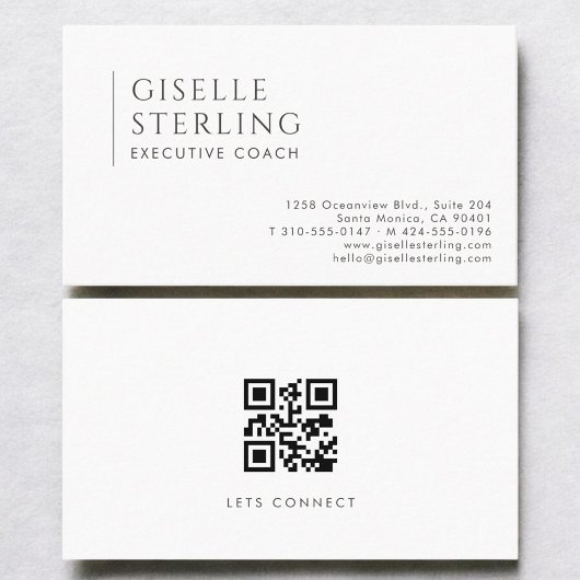 Executive Coach Moderne professionelle QR-Code Visitenkarte