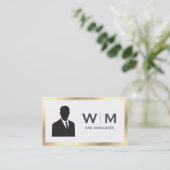 Executive Gold Classic Monogramm Visitenkarte (Stehend Vorderseite)