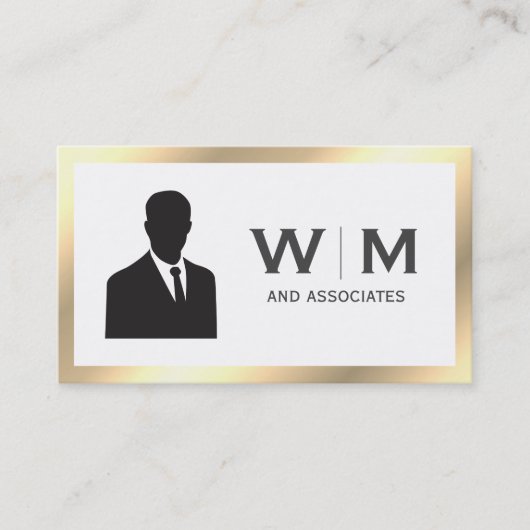 Executive Gold Classic Monogramm Visitenkarte (Vorderseite)