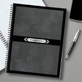 Executive Gray Black Monogram Journal Notebook Notizblock