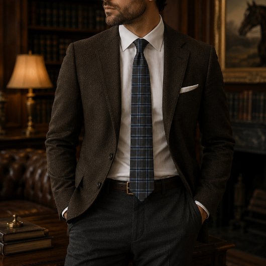 Executive Heritage Plaid | Luxus Charcoal & Navy Krawatte