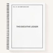 Executive Ledger Minimalist Text Schwarz Weiß Notizblock (Vorderseite)