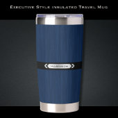 Executive Navy Blue Monogram Premium Travel Mug Thermobecher
