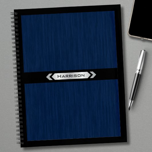 Executive Navy Blue Silver Professional Notebook Notizblock