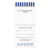 Executive Navy Blue Stripe Gold Service Price List Werbekarte (Hinten)