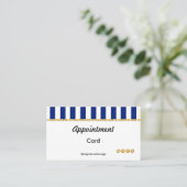 Executive Navy Blue Stripes & Gold Reminder Terminkarte (Stehend Vorderseite)
