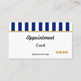 Executive Navy Blue Stripes & Gold Reminder Terminkarte