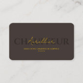 Executive Private Chauffeur Yellow Espresso Modern Visitenkarte (Vorderseite)