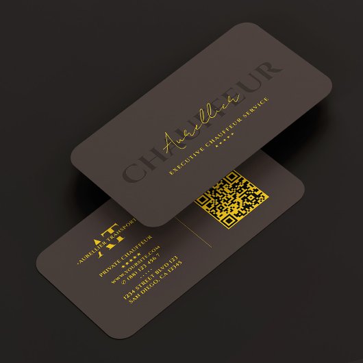 Executive Private Chauffeur Yellow Espresso Modern Visitenkarte