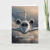 Executive Private Jet Geburtstag Karte (Vorderseite)