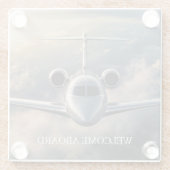 Executive-Privatjet-Flugzeug Glasuntersetzer (Rückseite)
