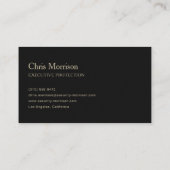 Executive Protection Bodyguard Black & Gold Visitenkarte (Rückseite)