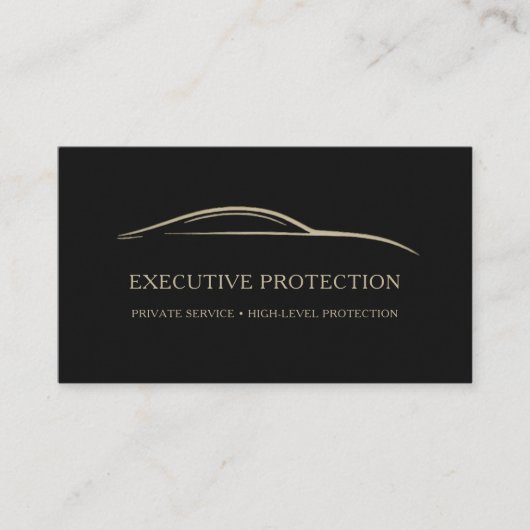 Executive Protection QR Code Black & Gold Visitenkarte (Vorderseite)