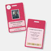 Executive-Raspberry-Carmesin-Leder-Individualauswe Ausweis (Vorder- & Rückseite)