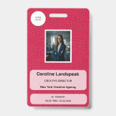 Executive-Raspberry-Carmesin-Leder-Individualauswe Ausweis (Vorderseite)