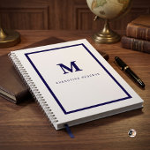 Executive Reserve Minimal Monogram Navy Notizblock
