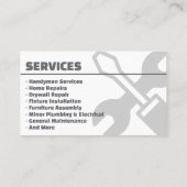 Executive Teal Handyman Services Visitenkarte (Rückseite)