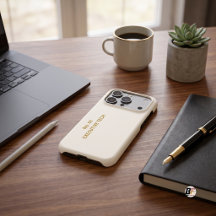 Executive Tech Minimalist Text Cream Gold