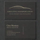 Executive Transport Luxury Linen Black & Gold Visitenkarte