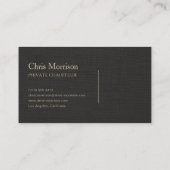 Executive Transport Luxury Linen Black & Gold Visitenkarte (Rückseite)