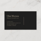 Executive Transport Modern Black & Gold Visitenkarte (Rückseite)