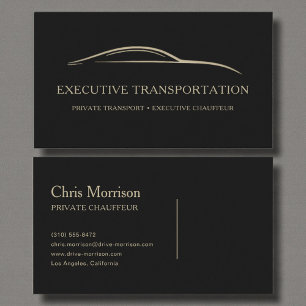 Executive Transport Modern Schwarz & Gold Visitenkarte