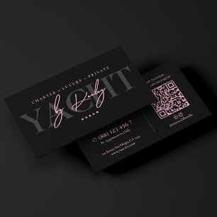 Executive Yacht Charter Minimal Pink Schwarz  Visitenkarte