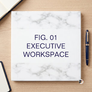 Exekutiv-Arbeitsplatz Minimal Marmor Weiß Blau Mousepad