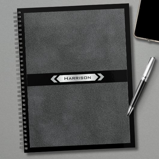 Exekutive Grau Schwarz Minimalistisch Name Profess Planer
