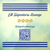 Exekutive Navy Blau Streifen & Gold QR Code Fensteraufkleber (Blatt 3)