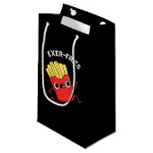 Exer fries Funny Fries Puns Dark BG Kleine Geschenktüte (Vorderseite Schrägansicht)