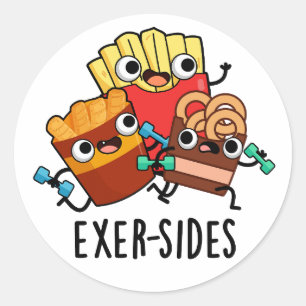 Exer-sides Lustiger Sportwitz Runder Aufkleber