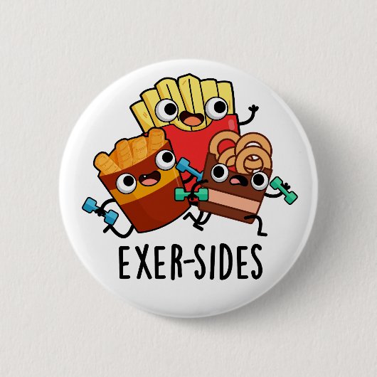 Exer-sides Lustiger Trainingswitz Button (Vorderseite)