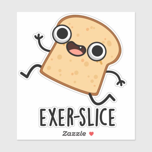 Exer-slice Funny Bread Pun Aufkleber (Blatt)