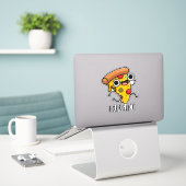 Exer-Slice Funny Pizza Pun Aufkleber (Laptop auf Schreibtisch)