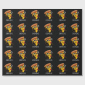 Exer-Slice Funny Pizza Pun Dark BG Geschenkpapier (Flach)