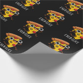 Exer-Slice Funny Pizza Pun Dark BG Geschenkpapier (Ecke)