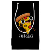Exer-Slice Funny Pizza Pun Dark BG Kleine Geschenktüte (Vorderseite)