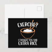 Exercise I Thought You Said Extra Rice Funny Postkarte (Vorne/Hinten)