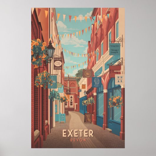 Exeter Devon Reiseplakat Poster (Vorne)