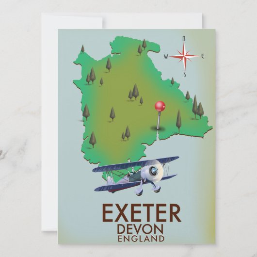 Exeter Devon Vintage Reiseplakat (Rückseite)