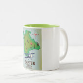 Exeter Devon Vintage Reiseplakat Zweifarbige Tasse (VorderseiteRechts)