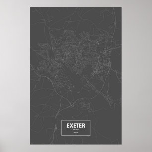 Exeter, England (schwarz weiß) Poster