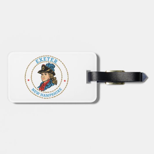 Exeter New Hampshire Colonial Gepäckanhänger (Rückseite horizontal)